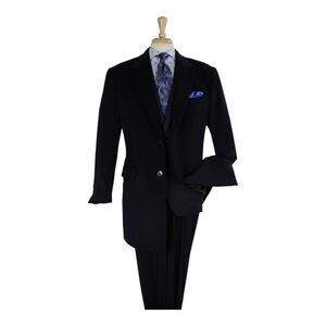 MEN'S APOLLO KING 100% WOOL 3/4 LENGTH SINGLE BREASTED NAVY TOP COAT. TIL-71